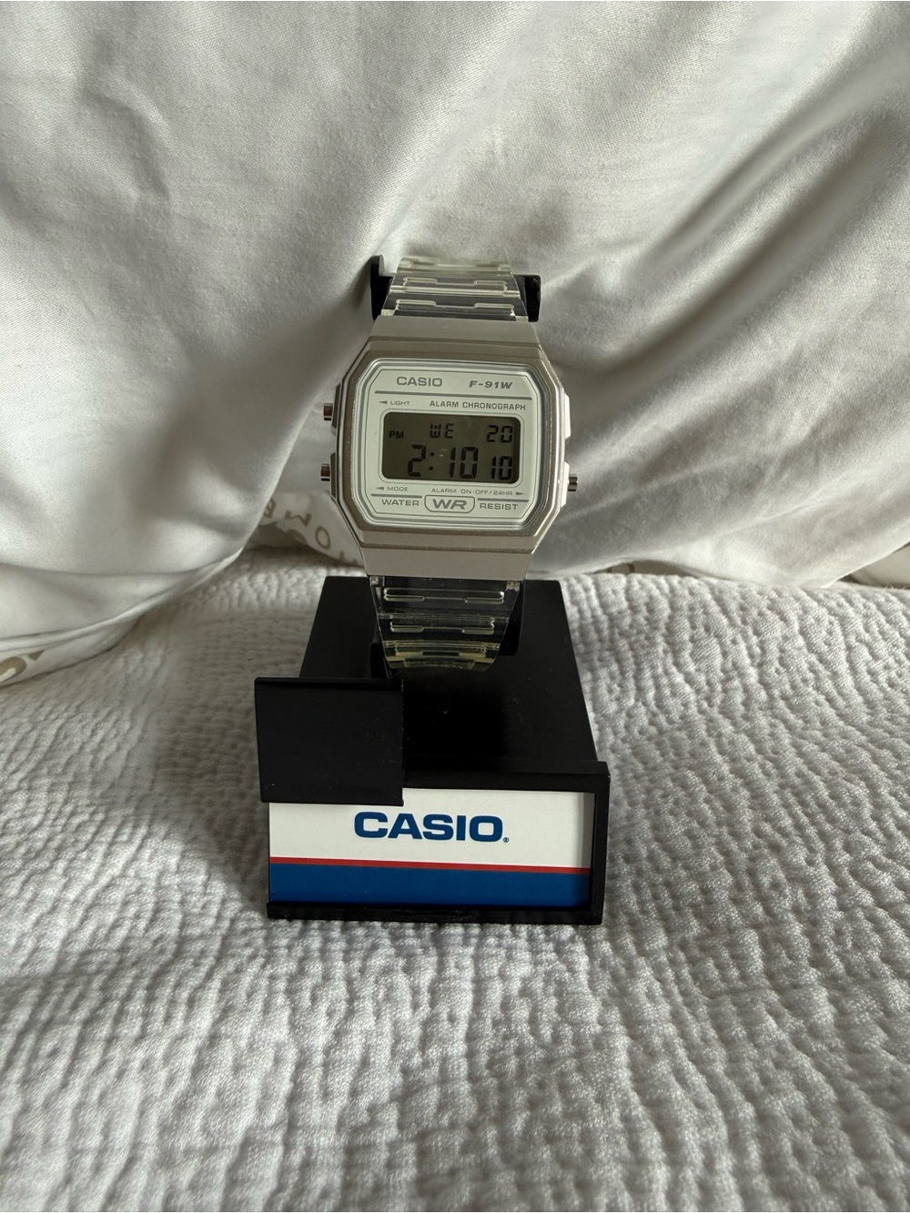 Casio F-91W  Digital Watch with clear resin band